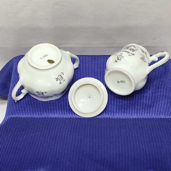 Norcrest 25th Anniversary Miniature Creamer Sugar Bowl Set Fine China Japan VTG - Picture 4 of 8